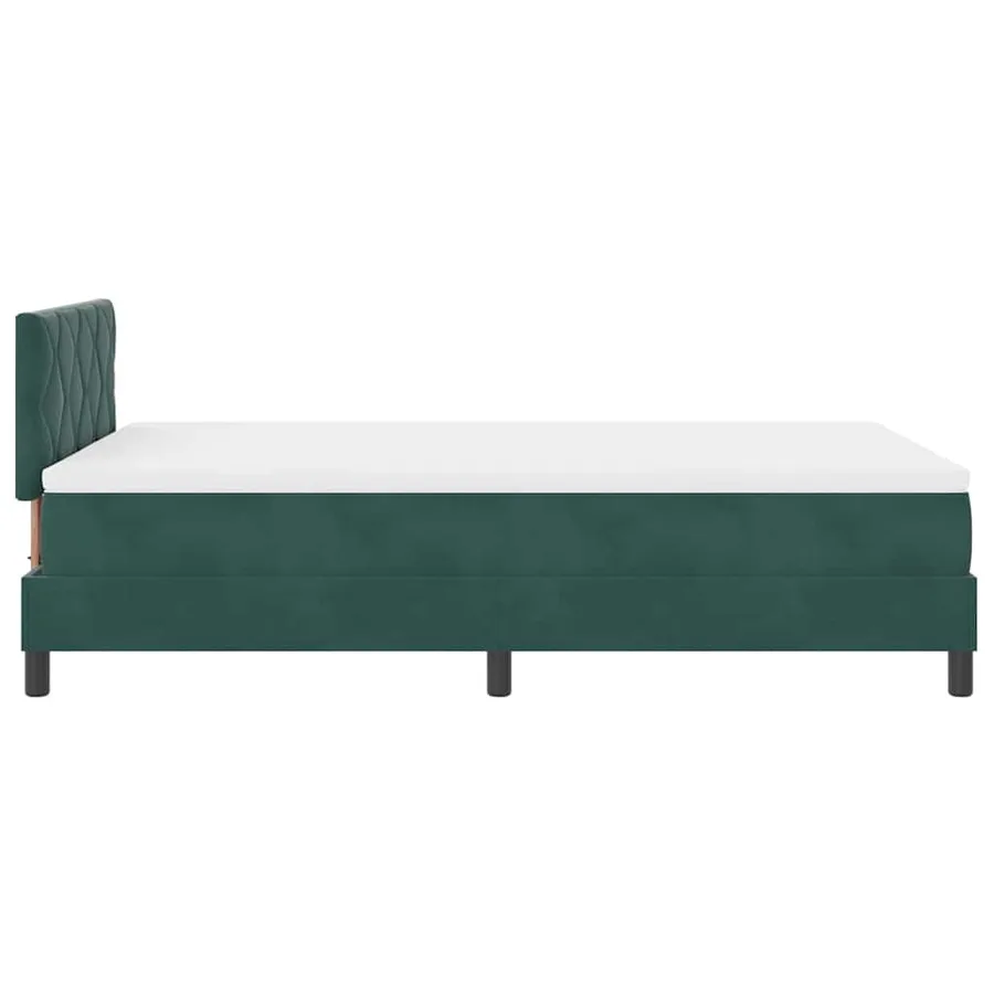 Lit à ressort LED Vert foncé 120 x 190 cm Velours - 9