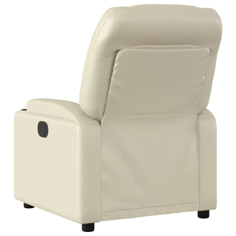 Fauteuil inclinable en similicuir crème - 3