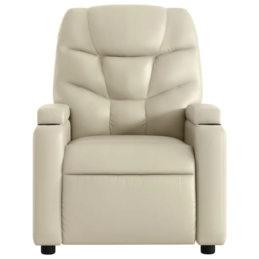 Fauteuil inclinable en similicuir crème - 6