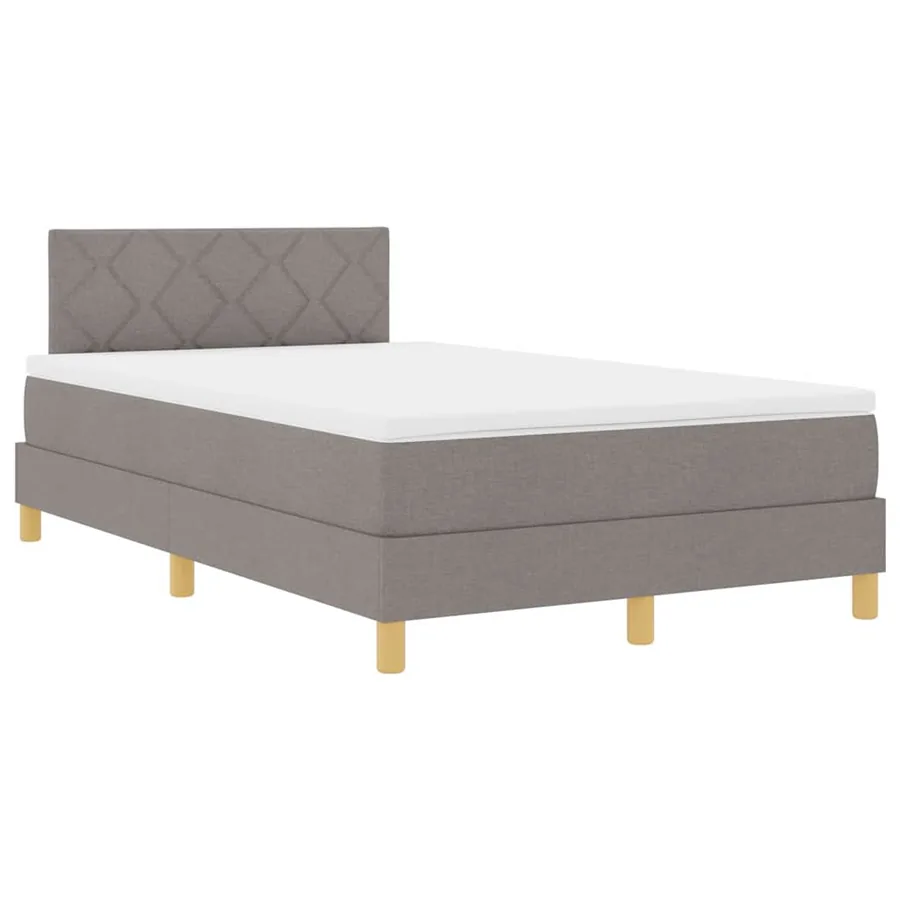 Lit à ressorts avec coussin Taupe 120 x 200 cm tissu - 4