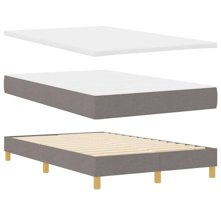 Lit à ressorts avec coussin Taupe 120 x 200 cm tissu - 5