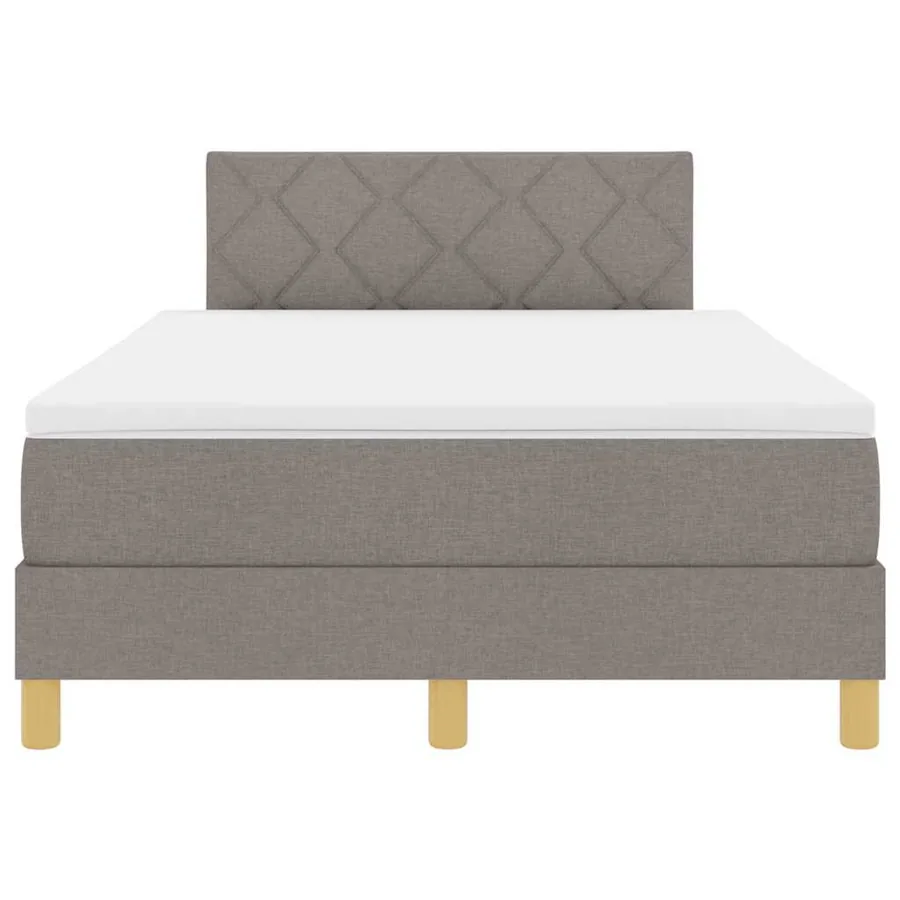 Lit à ressorts avec coussin Taupe 120 x 200 cm tissu - 7