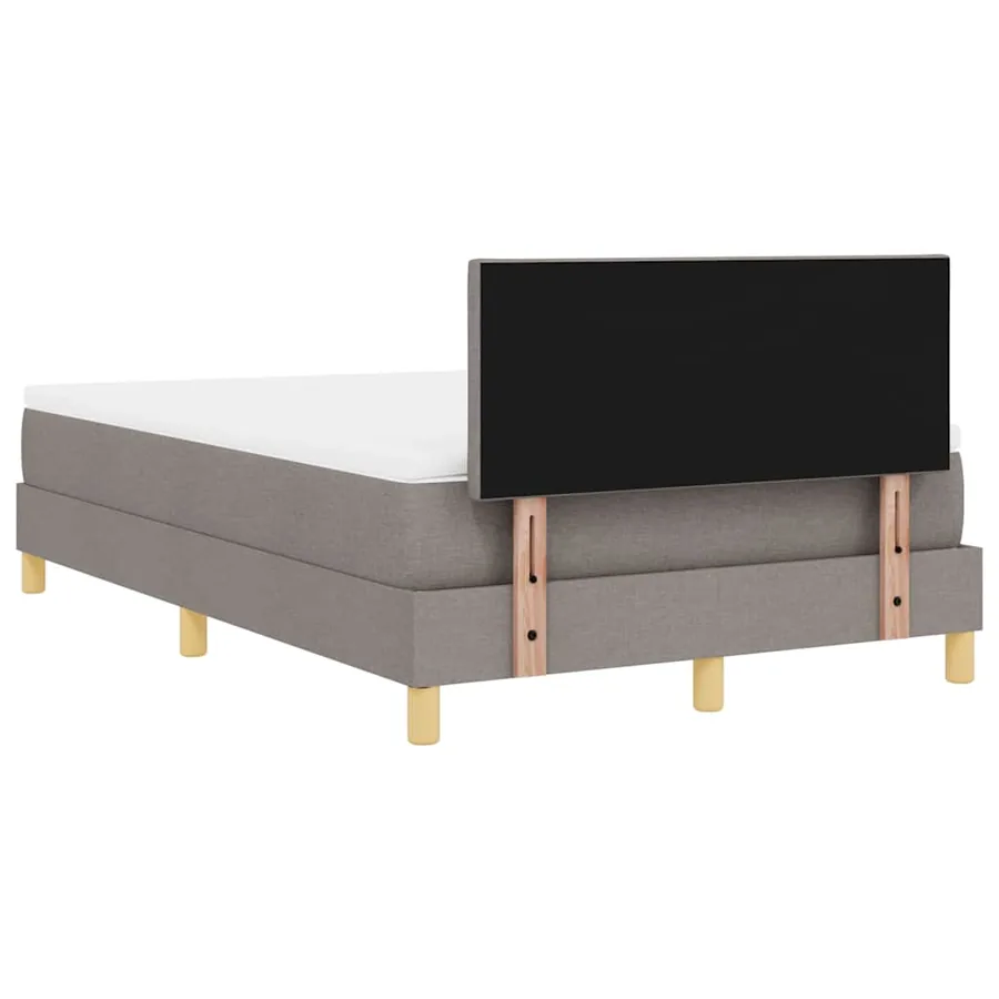 Lit à ressorts avec coussin Taupe 120 x 200 cm tissu - 9