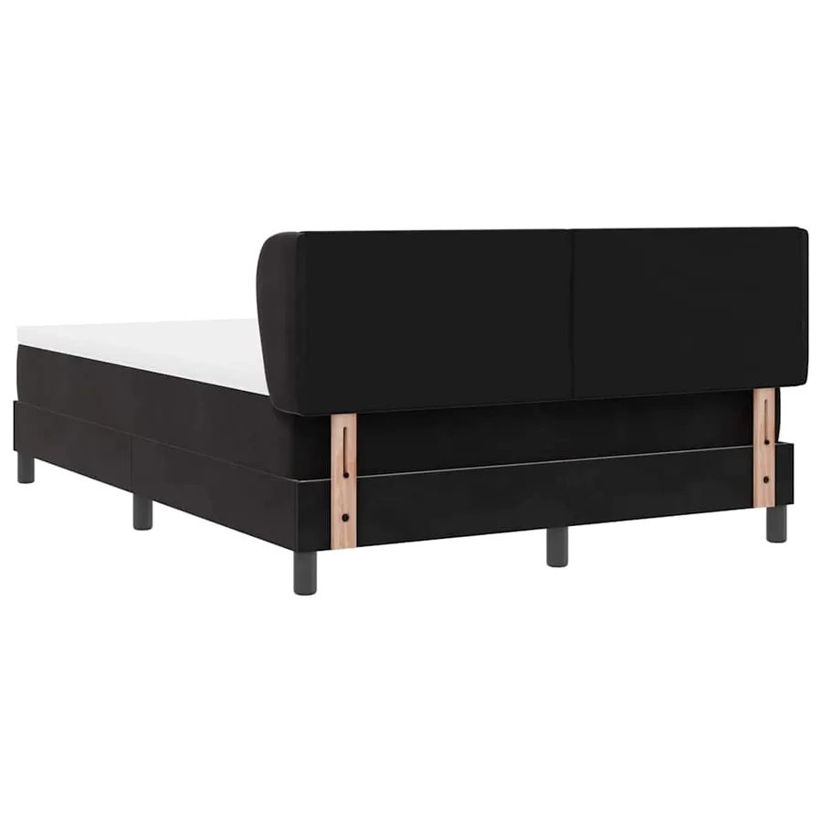 Lit à ressorts avec tête de lit Noir 140 x 190 cm Velours - 9