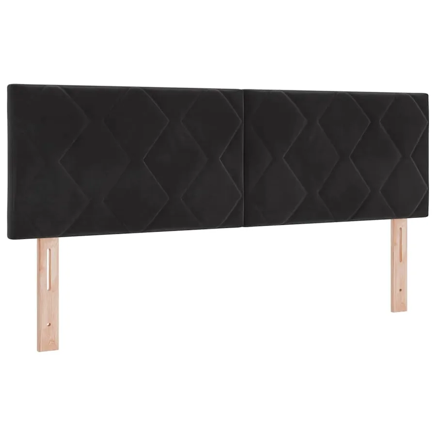 Lit à ressorts avec tête de lit Noir 140 x 200 cm Velours - 5