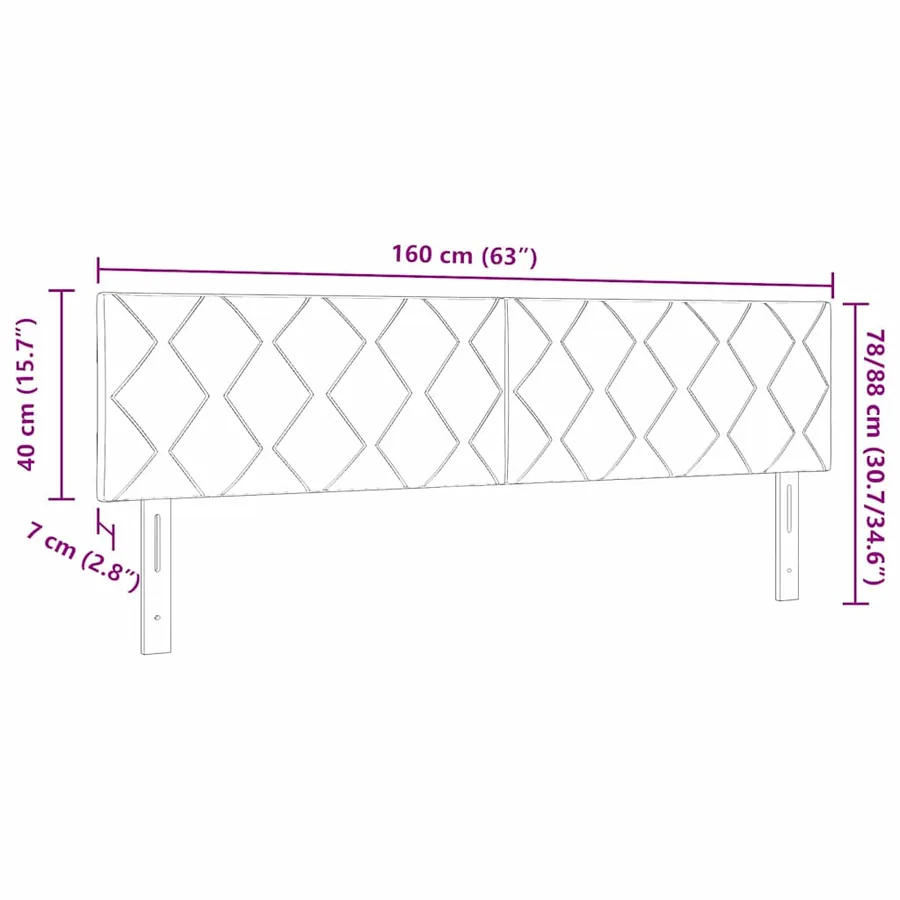 Tête de lit Gris clair 160 cm tissu - 9