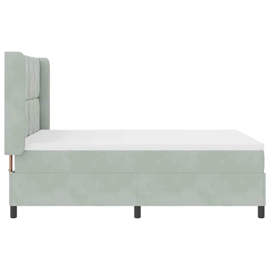 Lit à ressorts avec bandes LED Gris clair 140 x 190 cm Velours - 9