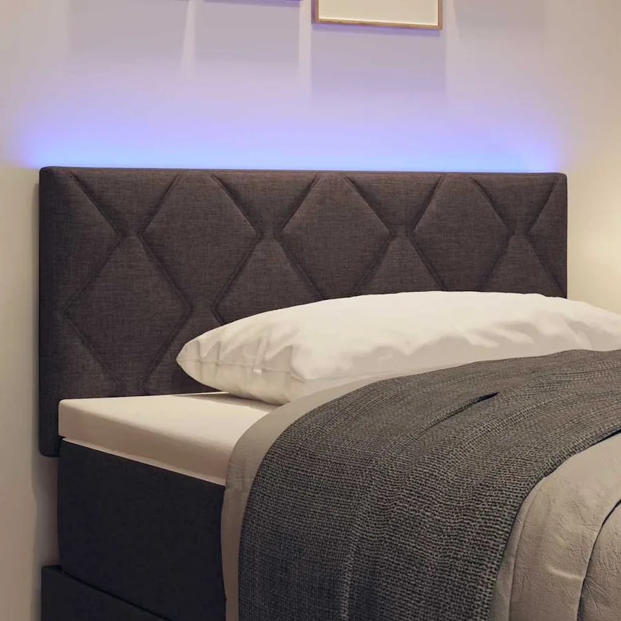 Tête de lit LED Marron 90 cm tissu - 3