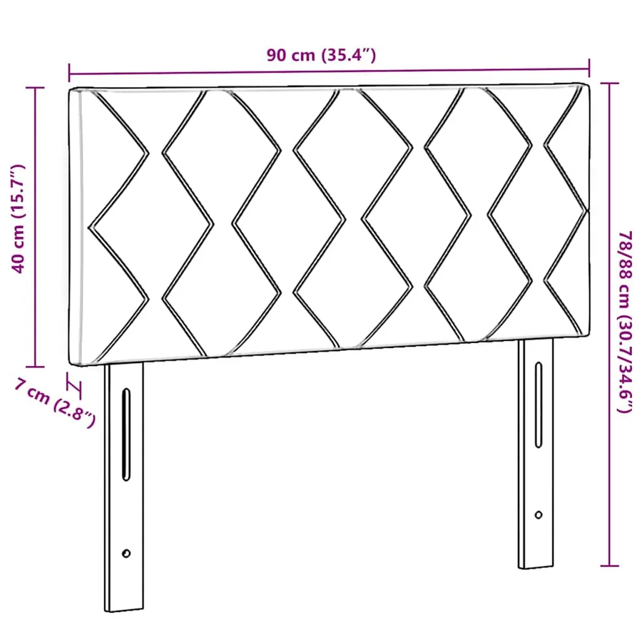 Tête de lit LED Marron 90 cm tissu - 9