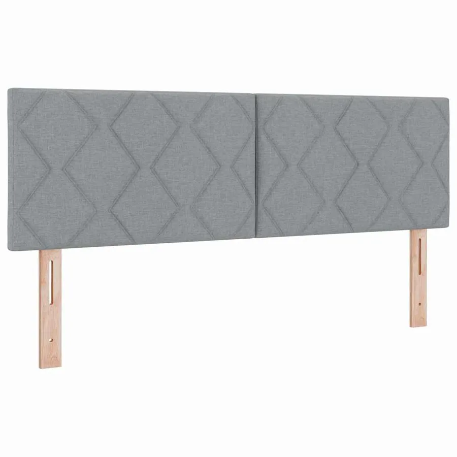 Lit à ressorts avec coussin Gris clair 160 x 200 cm tissu - 6