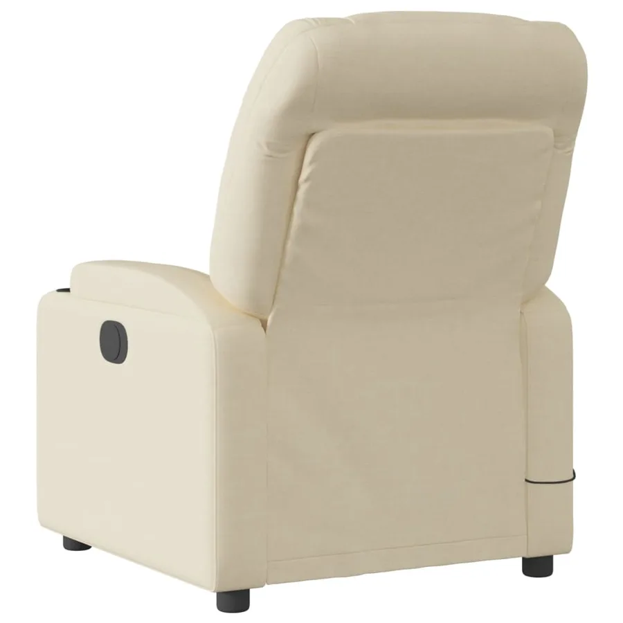 Fauteuil de massage inclinable crème tissu - 4