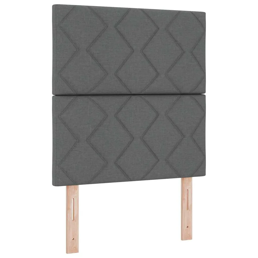 Lit à ressorts avec tête de lit Gris foncé 200 x 80 cm tissu - 6