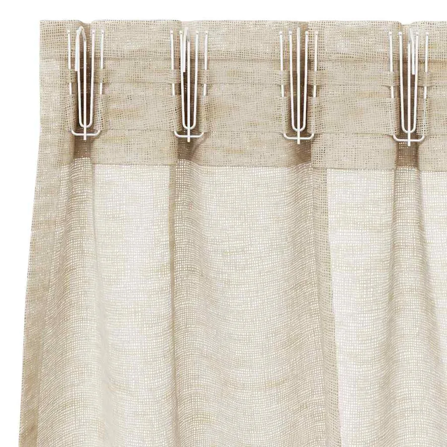 Rideau en Voile 2 pcs Couleur sable 175 x 140 cm Polyester - 5