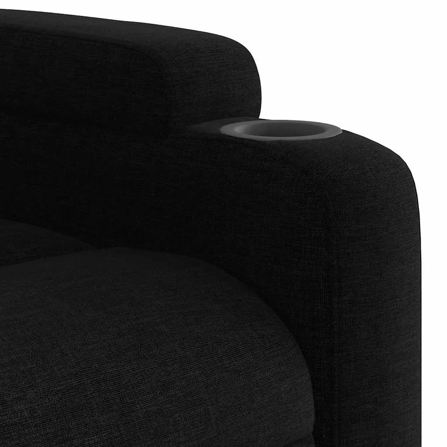 Fauteuil de massage inclinable Noir Tissu - 10