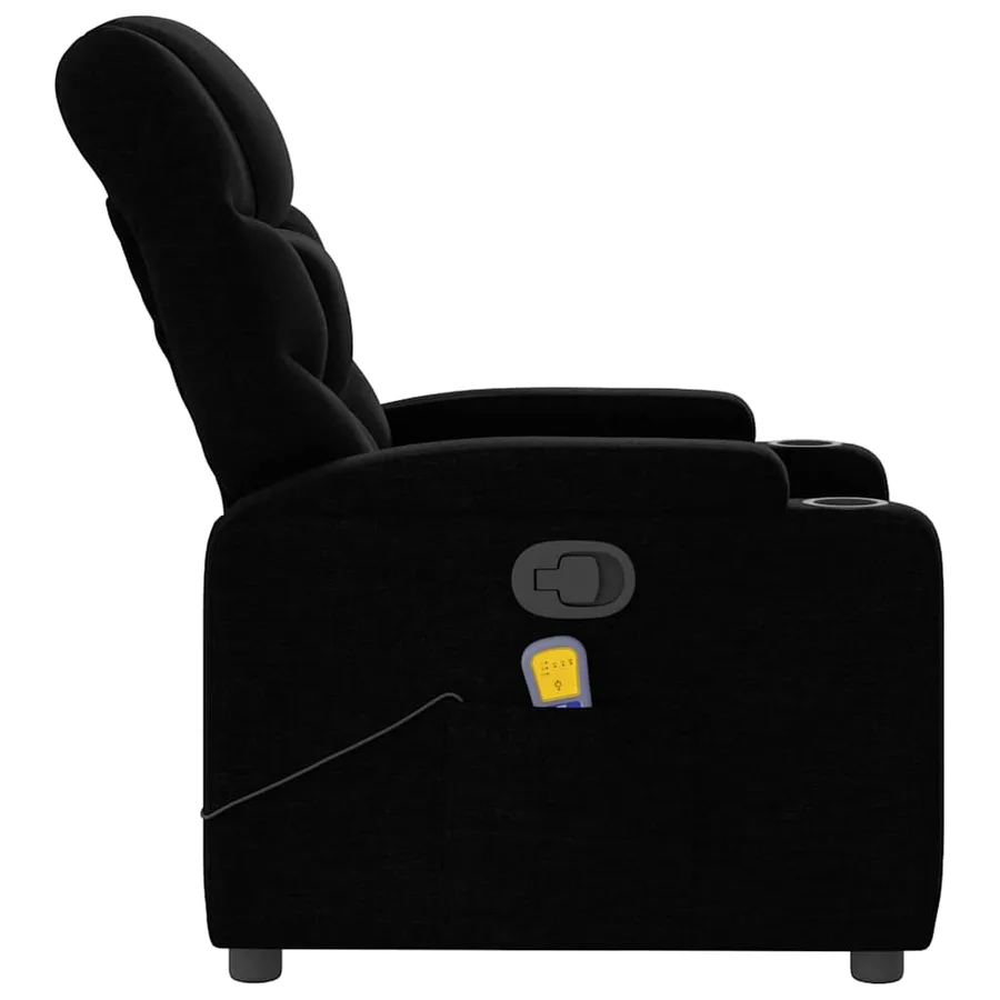 Fauteuil de massage inclinable Noir Tissu - 6