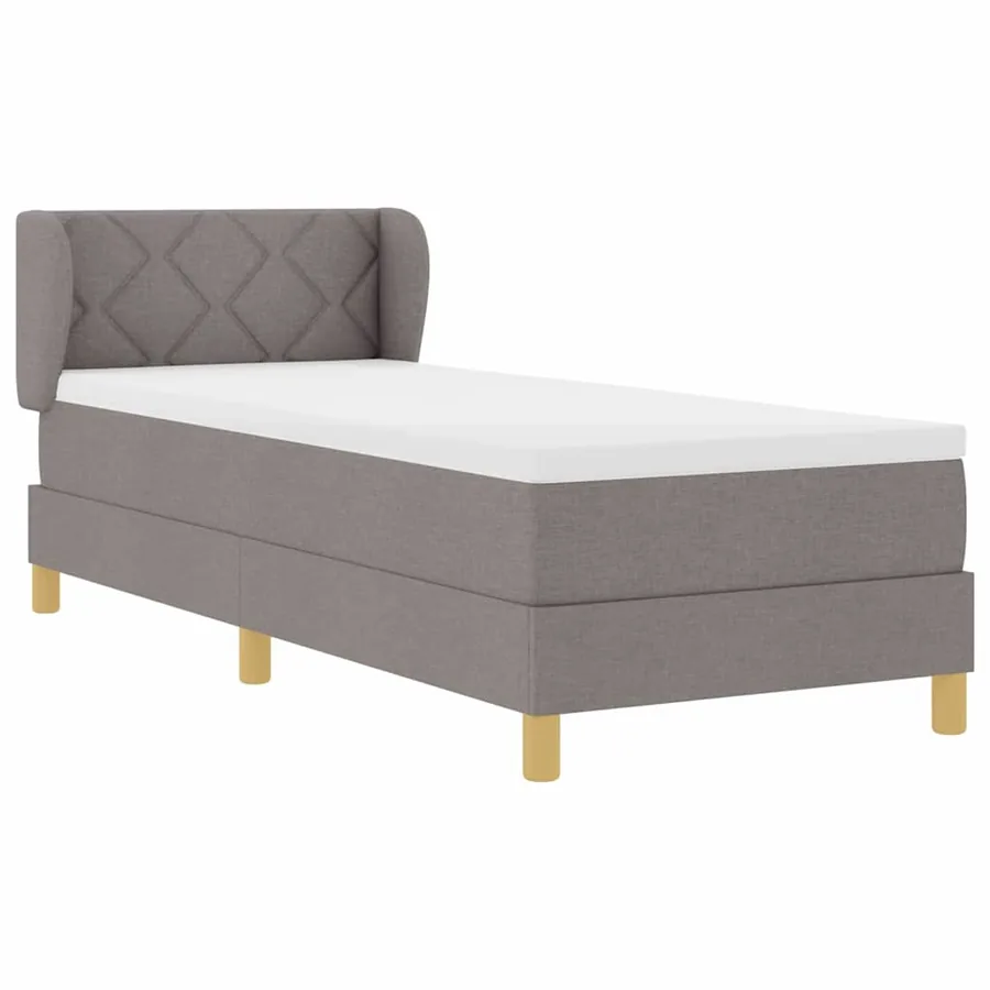 Lit à ressorts avec tête de lit Taupe 80 x 200 cm tissu - 6