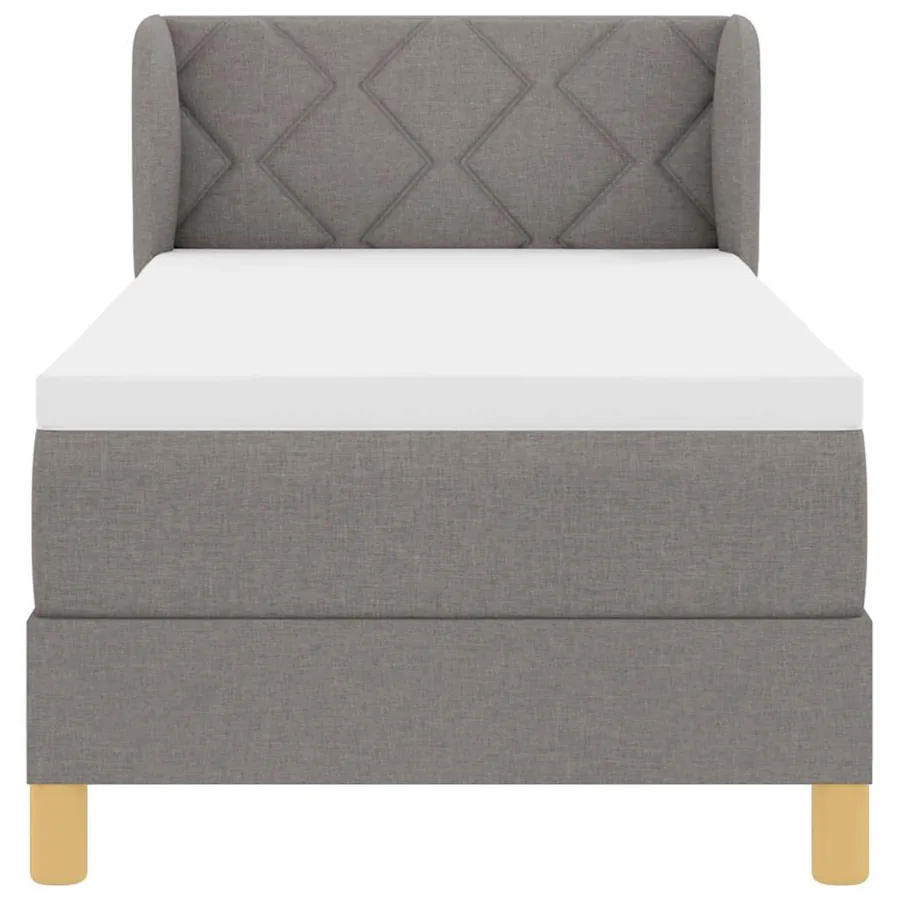Lit à ressorts avec tête de lit Taupe 80 x 200 cm tissu - 7