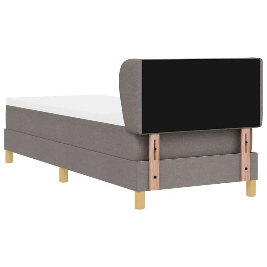 Lit à ressorts avec tête de lit Taupe 80 x 200 cm tissu - 9
