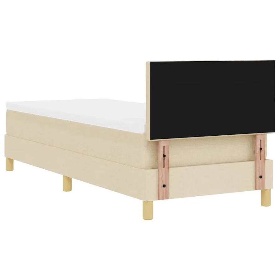 Lit à ressort LED avec bandes LED Crème 80 x 200 cm tissu - 8