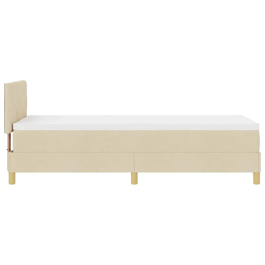 Lit à ressort LED avec bandes LED Crème 80 x 200 cm tissu - 9
