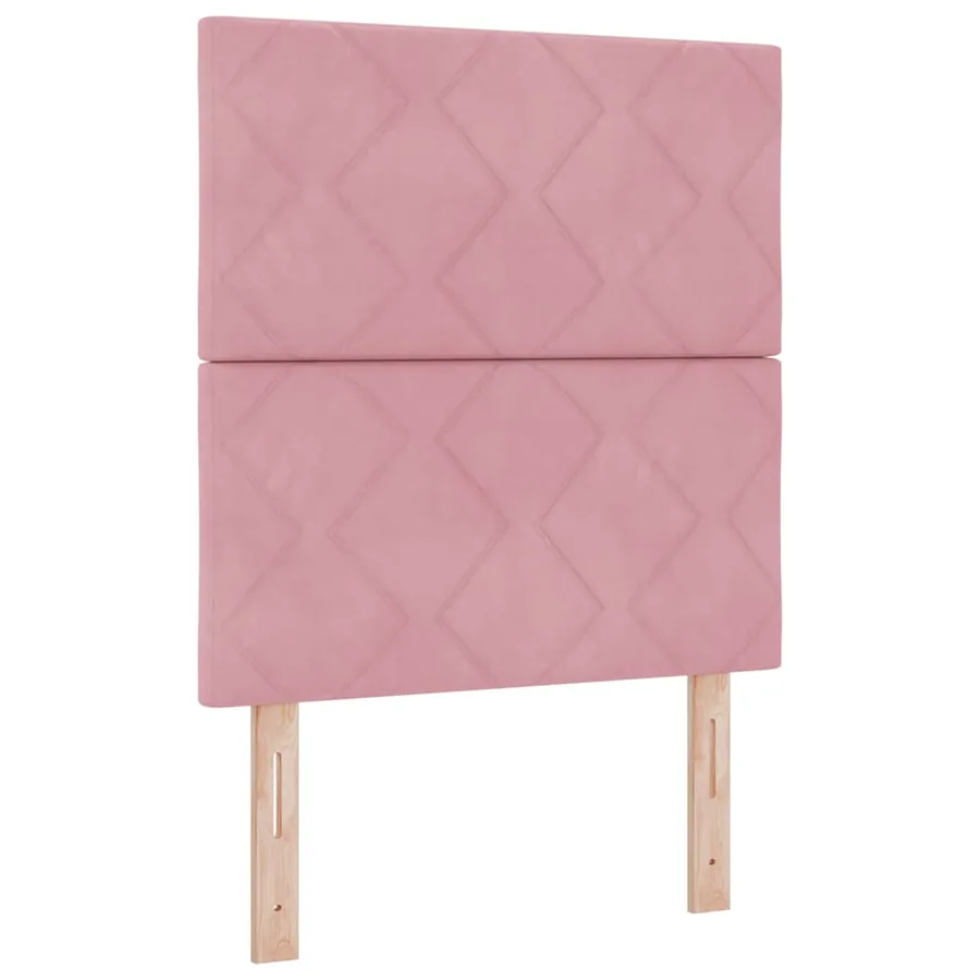 Lit à ressorts avec tête de lit Rose 200 x 80 cm Velours - 6