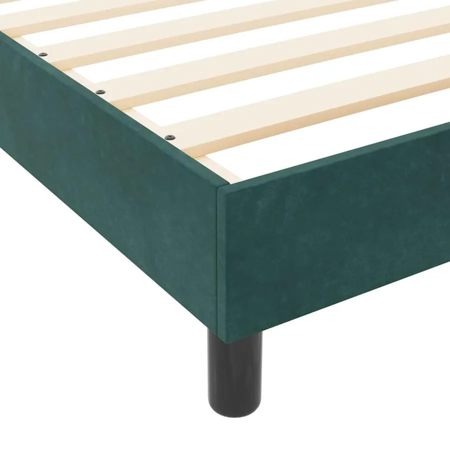 Lit à ressorts avec tête de lit Vert foncé 90 x 190 cm Velours - 11