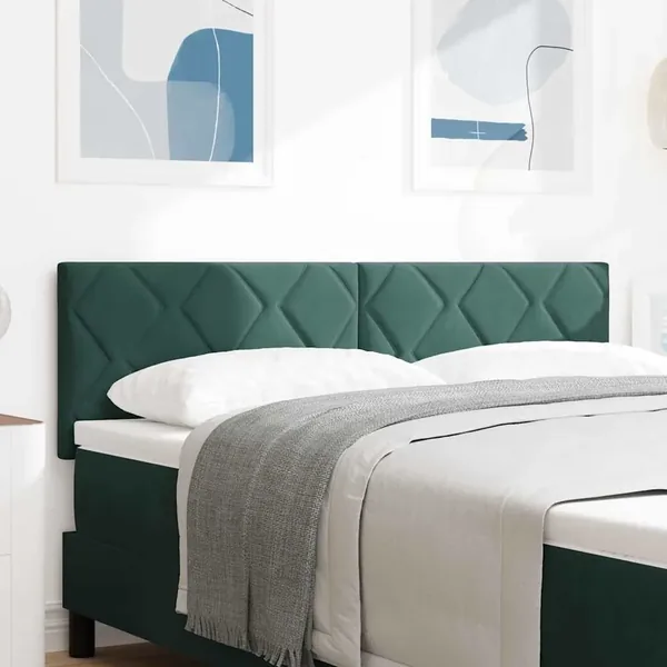 Tête de lit LED Vert foncé 144 cm Velours