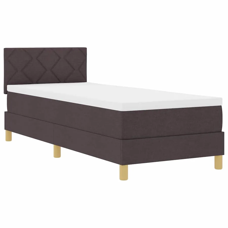 Lit à ressort LED Marron foncé 80 x 200 cm tissu - 2