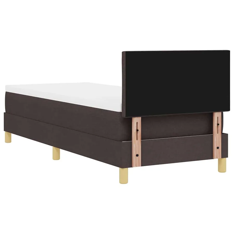 Lit à ressort LED Marron foncé 80 x 200 cm tissu - 8
