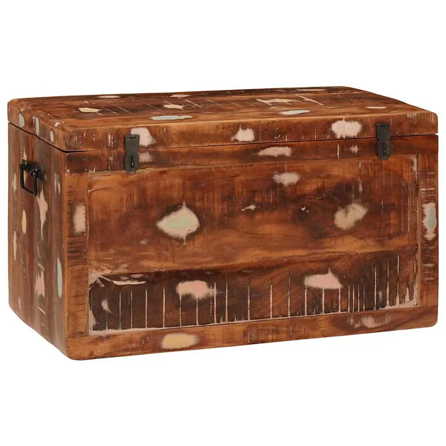 Boîte de rangement avec stockage Marron Bois de mangue massif