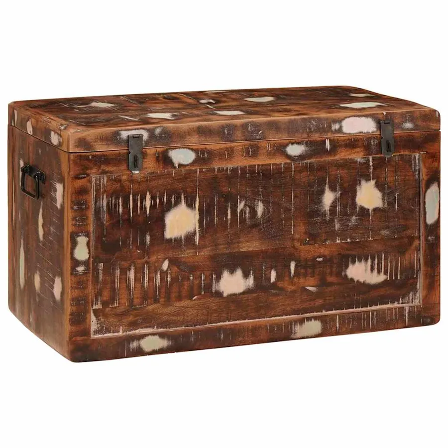 Boîte de rangement avec stockage Marron Bois de mangue massif - 2