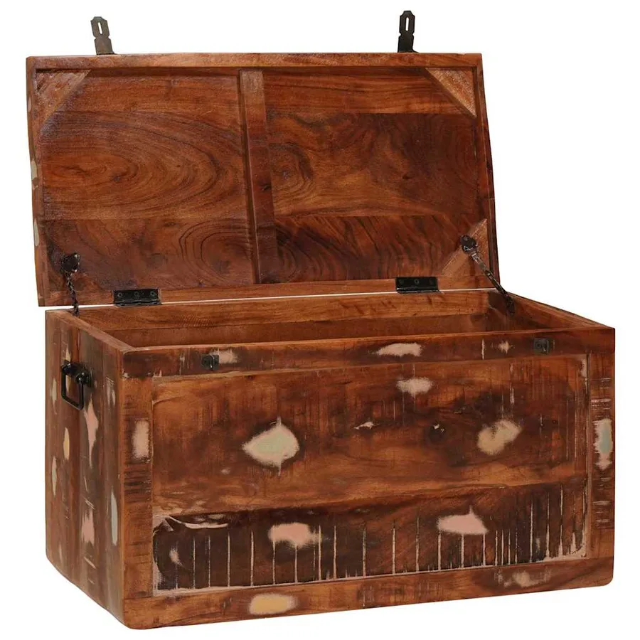 Boîte de rangement avec stockage Marron Bois de mangue massif - 4