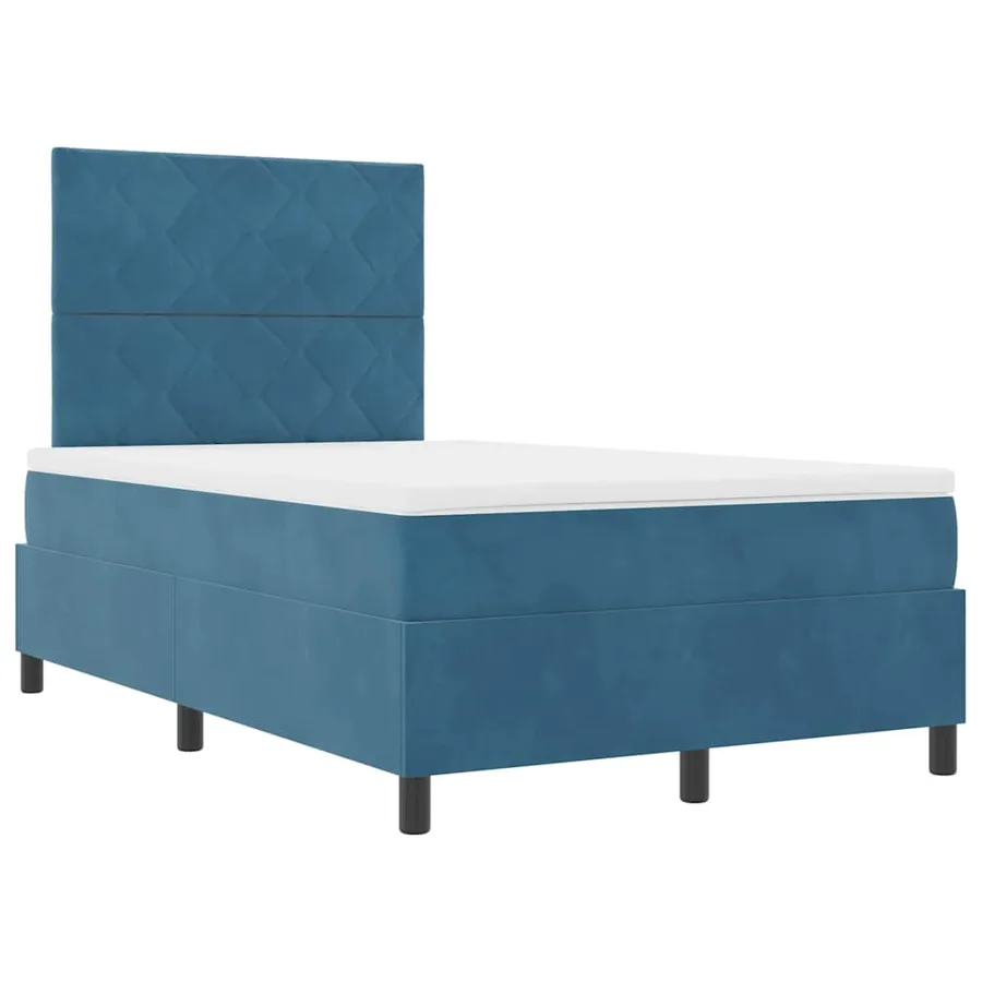 Lit à ressort LED Bleu foncé 120 x 200 cm Velours - 6