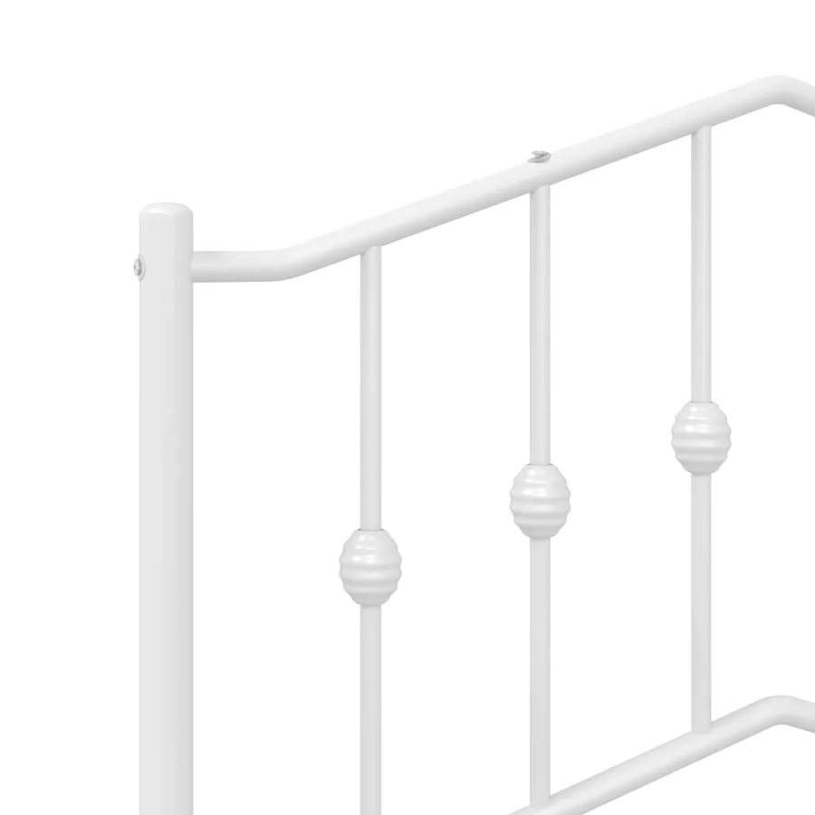 Cadre de lit métal sans matelas avec tête de lit blanc 90x190cm - 8