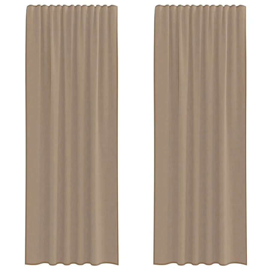 Rideaux en voile à œillets 2 pcs marron clair - 2