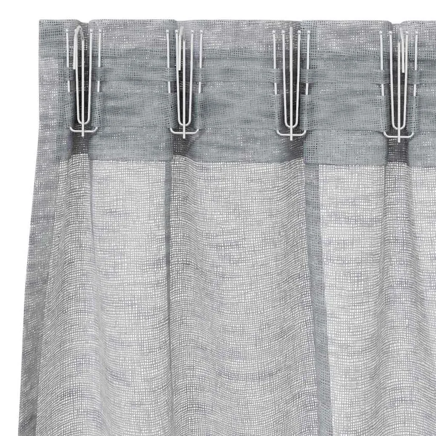 Rideau en Voile 2 pcs Gris foncé 245 x 140 cm Polyester - 5