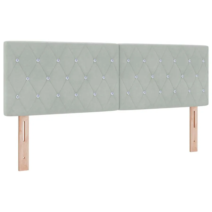 Lit à ressorts avec matelas Gris clair 160 x 200 cm Velours - 6