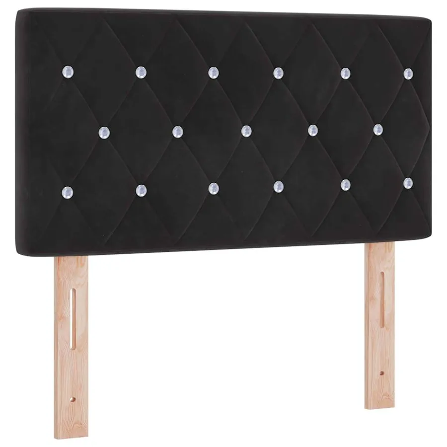 Lit à ressort LED avec matelas Noir 80 x 200 cm Velours - 7