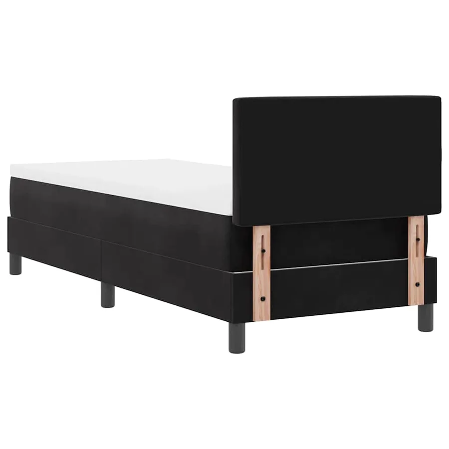 Lit à ressort LED avec matelas Noir 80 x 200 cm Velours - 8