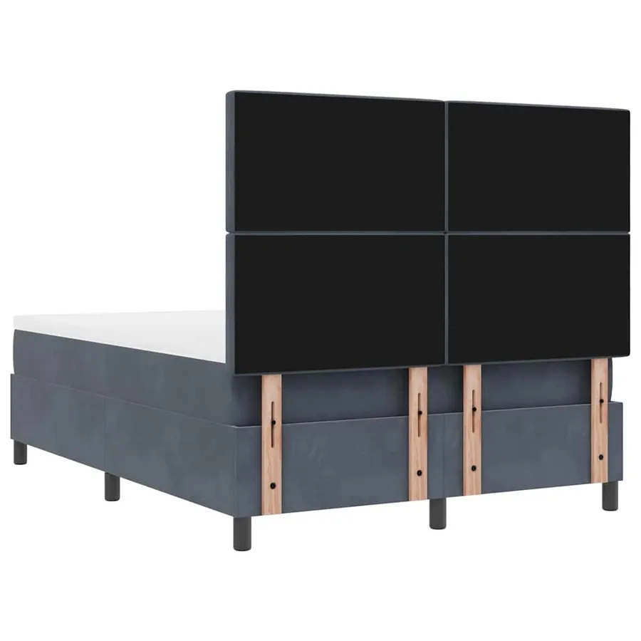 Lit à ressorts avec tête de lit Gris foncé 200 x 160 cm Velours - 10