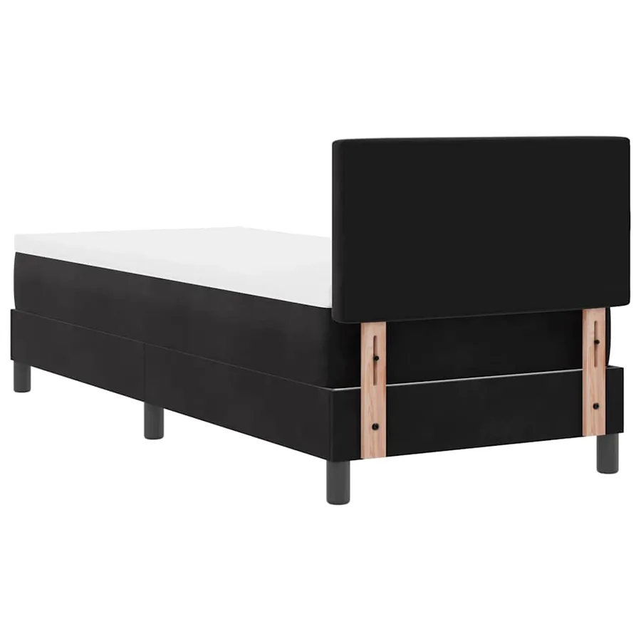 Lit à ressorts avec matelas Noir 80 x 200 cm Velours - 9