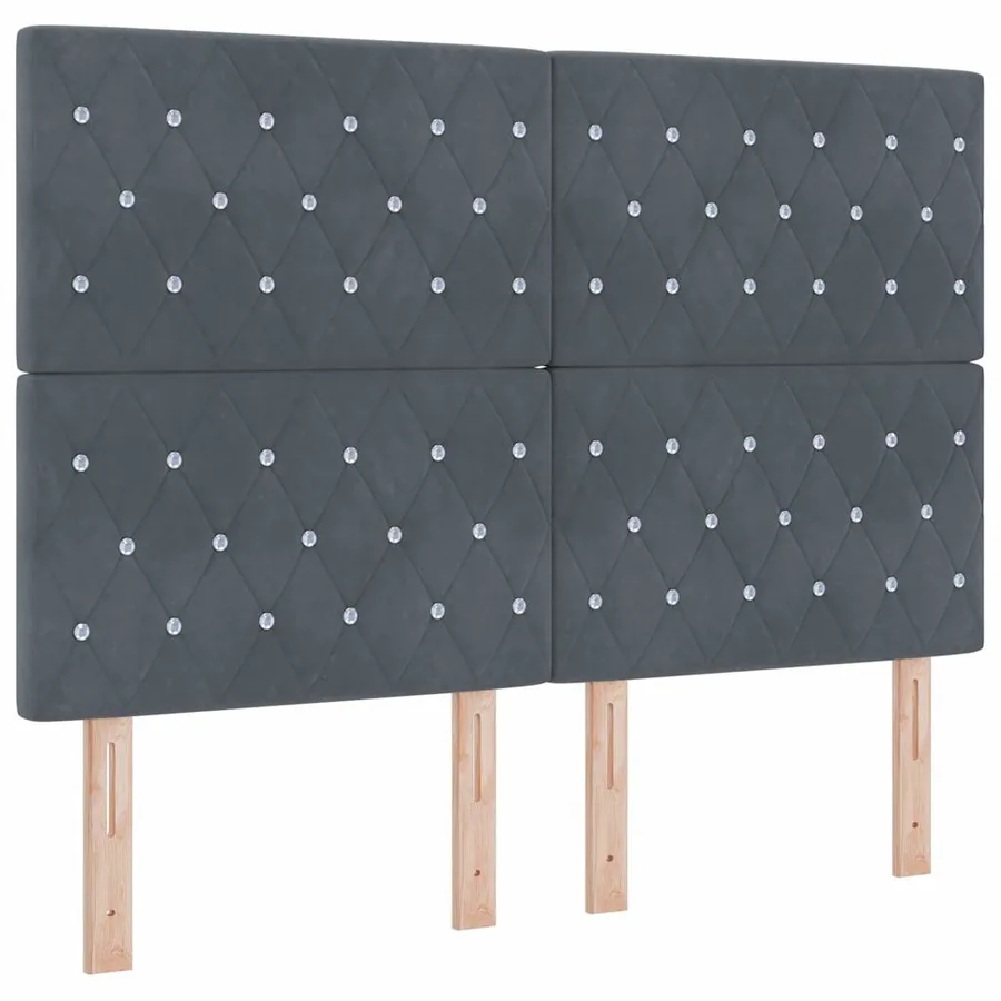 Tête de lit Gris foncé 160 cm Velours - 2