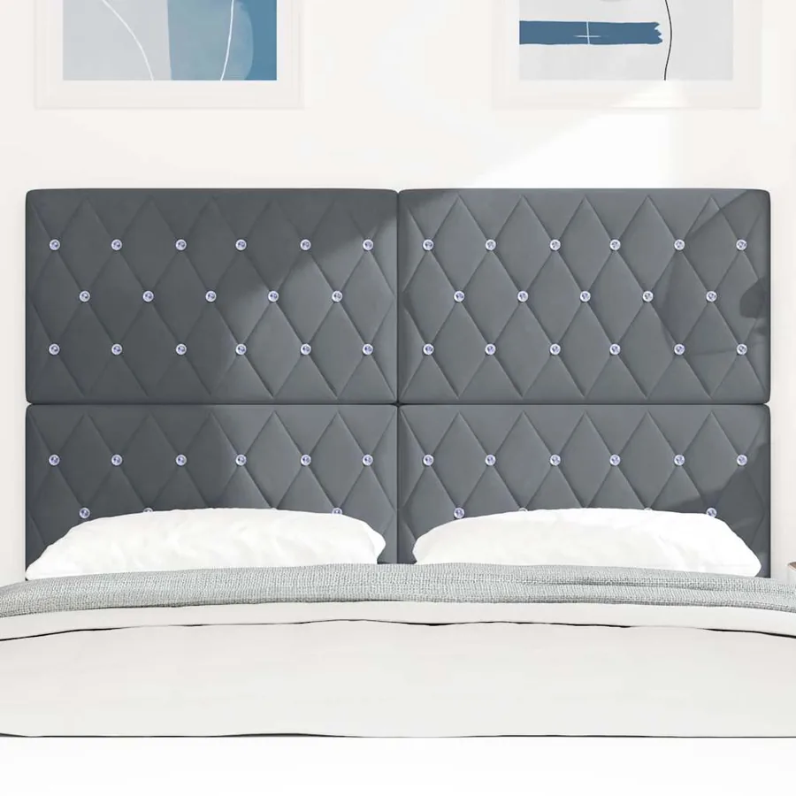 Tête de lit Gris foncé 160 cm Velours - 3