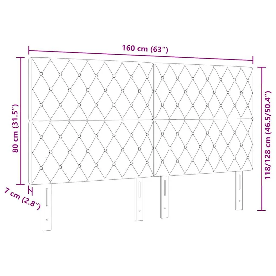 Tête de lit Gris foncé 160 cm Velours - 9