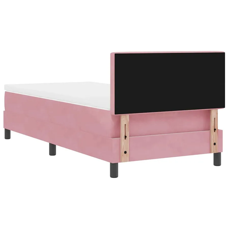 Lit à ressorts avec matelas Rose 90 x 190 cm Velours - 9