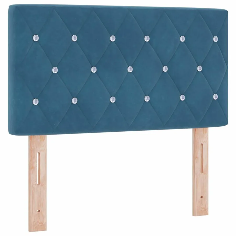 Lit à ressorts avec matelas Bleu foncé 80 x 200 cm Velours - 6