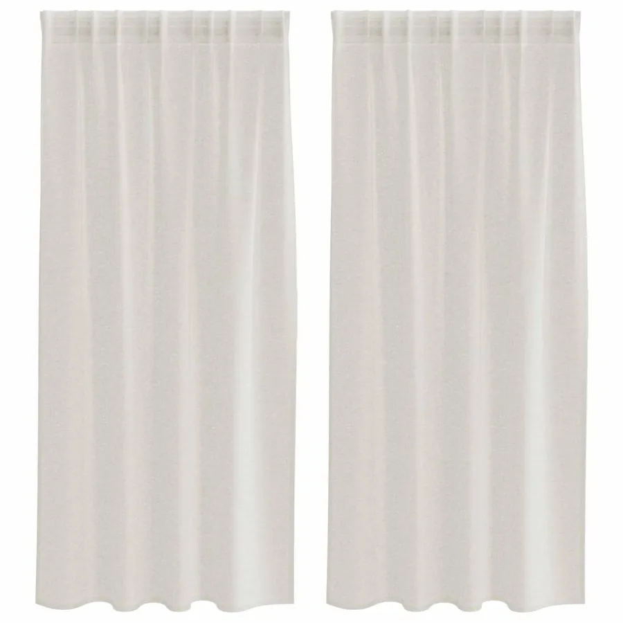 Rideau en Voile 2 pcs Crème 175 x 140 cm Polyester - 2
