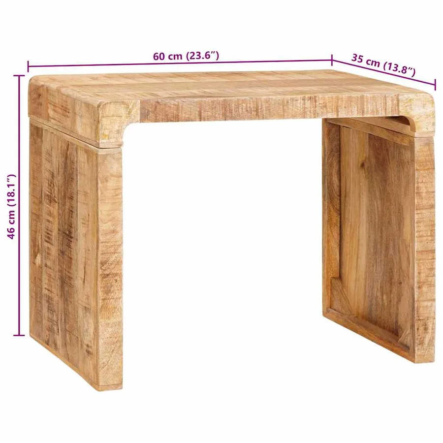 Table d'appoint Marron 60 x 35 x 46 cm Bois de mangue massif - 10