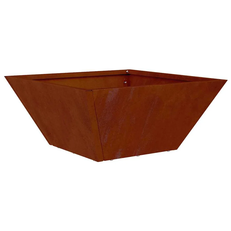 Cache-pot de jardin Rouillé 35 x 35 x 15 cm Acier patiné - 2