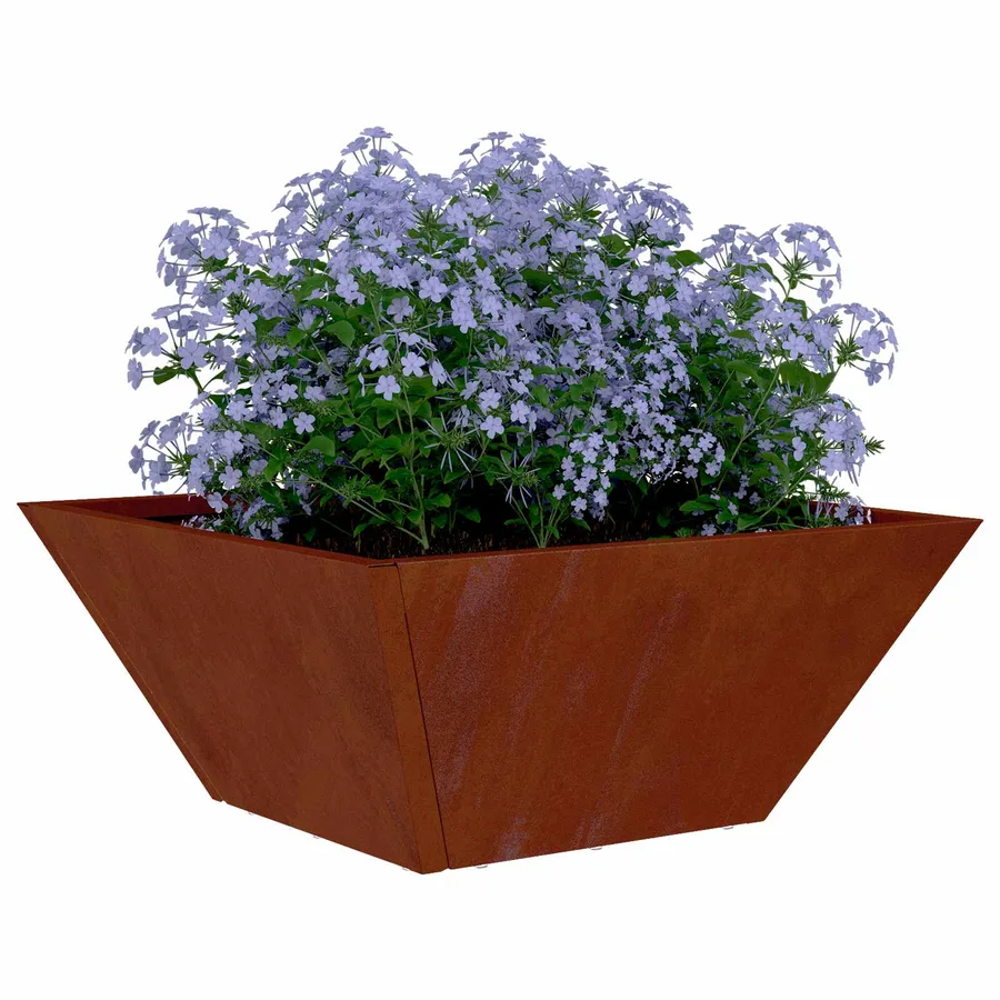Cache-pot de jardin Rouillé 35 x 35 x 15 cm Acier patiné - 3